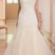 Glamorous Straps Lace Mermaid V-neck Wedding Dresses with Open V-back - LightIndreaming.com
