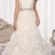 Fit and Flare Sweetheart Criss-cross Bodice Wedding Dresses with Layered Skirt - LightIndreaming.com