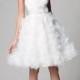 Adorable Organza & Satin Ball Gown Strapless Sweetheart Neckline Empire Waist Short Bridal Dress