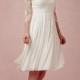 Amazing Tulle & Chiffon & Satin A-line V-neck Empire Waist Short Wedding Dress