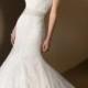 Elegant Asymmetrical One-shoulder Trumpet Lace Wedding Dresses - LightIndreaming.com