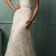 Cap Sleeves V-neckline Lace Wedding Dresses - LightIndreaming.com