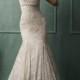 Bateau Neckline V-back Lace Wedding Dress - LightIndreaming.com