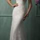 Cap Sleeves Plunging V-neck Lace Wedding Dress - LightIndreaming.com