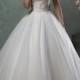Strapless Scallop Sweetheart Beaded Bodice Ball Gown Wedding Dress - LightIndreaming.com