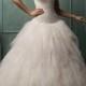 Strapless Criss-cross Bodice Ruffled Ball Gown Wedding Dress - LightIndreaming.com