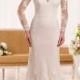 Illusion Lace Sleeves V-neck Sheath Wedding Dress with Keyhole Back - LightIndreaming.com