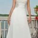 Amazing Chiffon & Satin A-line One Shoulder Neckline Empire Waist Wedding Dress