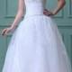 Attractive Organza & Satin A-line Sweetheart Empire Waist Tea Length Wedding Dress