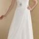 Beautiful Chiffon & Satin & Organza Sheath One Shoulder Floor Length Wedding Dress