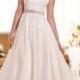 Off the Shoulder A-line Tea Length Wedding Dress - LightIndreaming.com