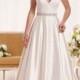 Luxury A-line Plunging Neckline Wedding Dress with V-back - LightIndreaming.com