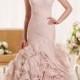 Straps Sweetheart Neckline Pleated Bodice Bold Wedding Dress - LightIndreaming.com