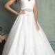 Sheer Straps V-neck and V-back Ball Gown Wedding Dresses - LightIndreaming.com