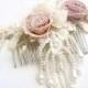 Lace pearl and fabric flower hair piece
