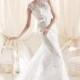 Alluring Tulle & Sequins Mesh & Satin Illusion High Neckline Natural Waistline Mermaid Wedding Dress