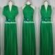Maxi Full Length Bridesmaid Darker Green Emerald Green Infinity Dress Convertible Wrap Dress Multiway Long Dresses