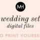 Wedding Invitation & RSVP Set - DIY / PRINTABLE Digital files - Select any Wedding Design