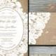 Burlap and Lace Wedding Invitation Suite with RSVP Cards - Printable Wedding Invitation - Customized Digital Files - DIY Wedding
