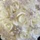 Ivory Foam Rose Brooch Bouquet