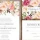 Rustic Wedding Invitation, Pink, Magenta, Blush, Roses, Floral, Spring Wedding, Fall Wedding, Woodland, Bohemian, Betty Lu Designs