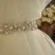 Pearl and Rhinestone applique - Rhinestone Trim DIY bridal sash Wedding sash Pearl Crystal Sash Trim, Crystal applique