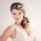 Bohemian Bridal Hair Accessories, Boho Bridal Headpiece, The Evangelina blush Bridal Halo Headpiece #200