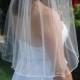 Waist Length One Tier Veil With Pencil Edge - READY TO SHIP in 3-5 Business Days