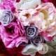 17 pc Premium Silk Summer Peony & Rose Wedding Set with a in orchid, raspberry, pink, lavender, cream
