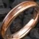 Rose Gold Ion Plated Tungsten Carbide Wedding Ring with Hawaiian Koa Wood Inlay (4mm width, Barrel Shaped)