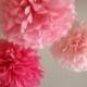 Cotton Candy Tissue Poms .. Dessert Table Decor / Birthday / Candy Bar / Party Decoration