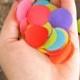 Pom Confetti ... Pick Your Colors // wedding decor // birthday party decoration // rainbow // flower girl petal toss cones