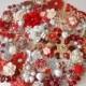 Brooch Bouquet DIY kit 65 pc SWEETHEART ROSE red white ivory gold silver wedding decoration