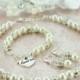 Flower Girl Jewelry - Junior Bridesmaid Gift - Flower Girl Gift - Mini Bride Jewelry - Clip On Earrings - First Communion Jewelry Set -