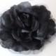 Large Organza Flower Brooch, BLACK, Sash Flower, Headpiece, Dress accessories