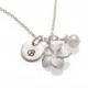 Personalized Flower Girl Necklace Dainty Flower Girl Gift Jewelry Initial Monogram Sterling Silver