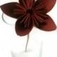 SALE Dark Hay Stack Brown Kusudama Origami Paper Flower with Hay Stem
