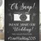 Social Media Sign, Chalkboard, Wedding, Oh Snap, Instagram, Hashtag Sign, Printable, Choose Your Size (#SOC5C)