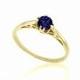 14K Sapphire Solitaire Engagement Ring, Art Nouveau Sapphire Ring, Sapphire Wedding Ring