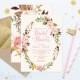 Printable Bridal Shower Invitation, Bohemian Blush Watercolor Floral, Peonies, Pink Gold, Hens Party, Kitchen Tea, DIY Printable Invitations