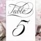Ready to Print Set of 20 Table Number Cards - Black "Festoon" Script - pdf format - 4 x 6 Table Cards - Instant Download
