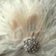 Fascinator, Feather Hair Clip, Wedding Hair Accessories, Bridal Hair Fascinator,Vintage Style Fascinator, Great Gatsby, Bridal Comb,