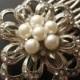 Pretty pearls flower rhinestones crystals wedding bridal hair comb