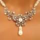 Bridal necklace, Pearl Wedding necklace, Wedding jewelry, Vintage style necklace, Bridal jewelry, Swarovski necklace, Crystal necklace, AVA
