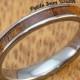 Petite Tungsten Carbide Ring with Hawaiian Koa Wood Inlay (3mm Width, Flat Shaped, Comfort Fit)