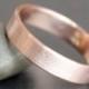 14K Solid Rose Gold Ring - 4mm Rectangle Band - Simple UNISEX Wedding Ring (Size 3 - 12)