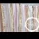 Pink & Gold Sparkle Sequin Fabric Backdrop with Lace - Wedding Garland, Photo Prop, Curtain, Baby Shower, Crib Garland