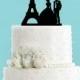 Paris Couple Bride and Groom French Wedding Acrylic Wedding Cake Topper