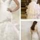 Trumpet Mermaid Beaded Sweetheart Dreaped Bodice Wedding Dresses with Layered Skirt