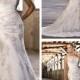 Lace Appliques One-shoulder Trumpet Wedding Dresses
